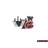 Genuine VW V6 Front Grill Badge Emblem Chrome Red - 1J6853679E GQF