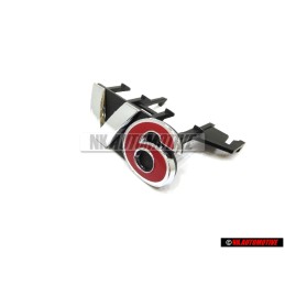 Genuine VW V6 Front Grill Badge Emblem Chrome Red - 1J6853679E GQF