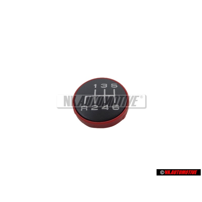 Genuine Audi R8 6-SPEED Gearknob Badge Emblem Black Red - 420711144B