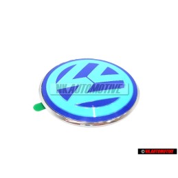 Genuine VW Rear Boot Hatch Trunk Boot Badge Emblem Chrome Blue - 1C0853630L 39A