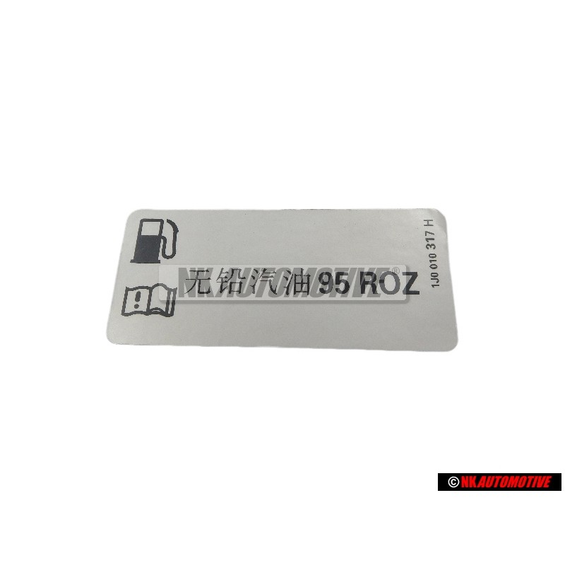 Genuine VW Sign 'Unleaded Petrol' - 1J0010317H