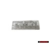 Genuine VW Data Plate For Tyre Pressure - 7M3010305K