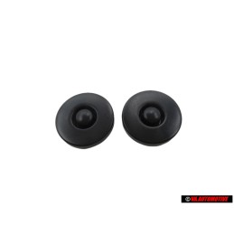 2x Genuine VW Front Suspension Strut Top Mount Cover Cap Satin Black - 171412359