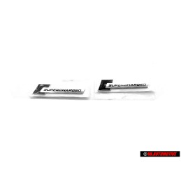2x Genuine Audi SUPERCHARGED Front Fender Side Badge Emblem - 4F0853601