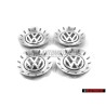 4x Genuine VW Hup Cap Brilliant Chrome/Dolomite Grey - 1C0601149B GRB