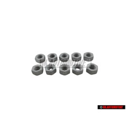 10x Genuine VW Hexagon Nut M6 - N 01100636