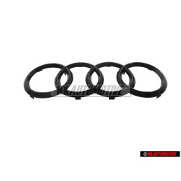 Genuine Audi Rings Front Grill Badge Emblem Black - 4H0853605B T94