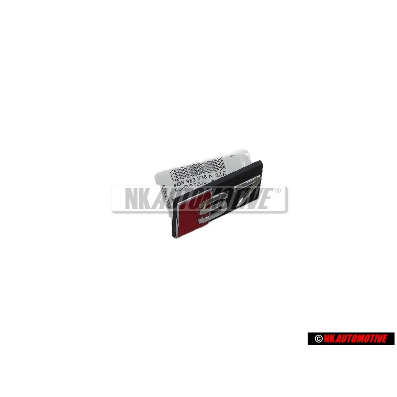 Genuine Audi S7 Front Grill Badge Emblem Black Chrome Red - 4G8853736A 2ZZ