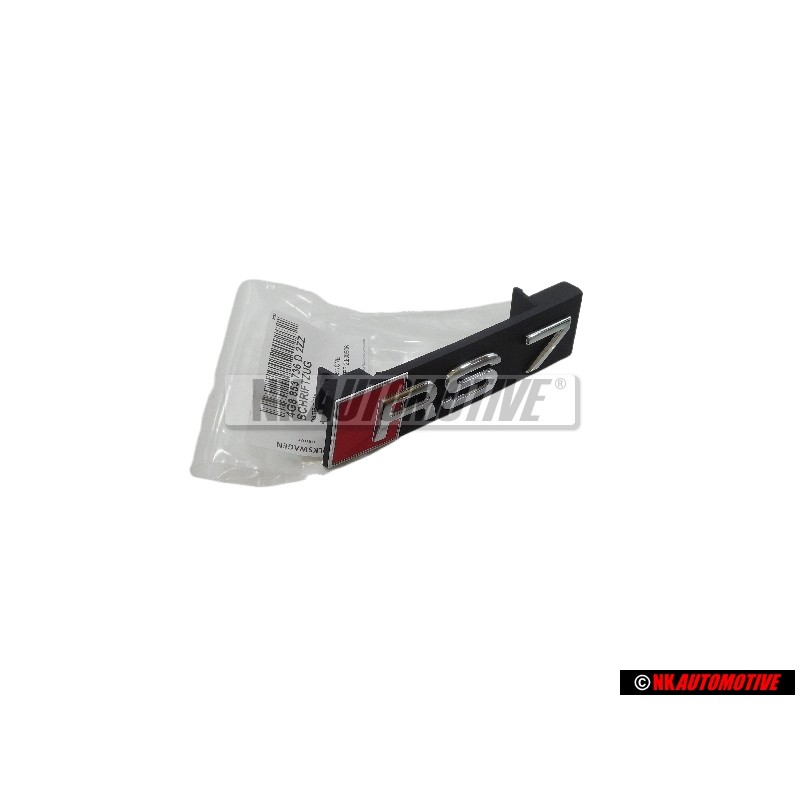 Genuine Audi RS7 Front Grill Badge Emblem Black Chrome Red - 4G8853736D 2ZZ