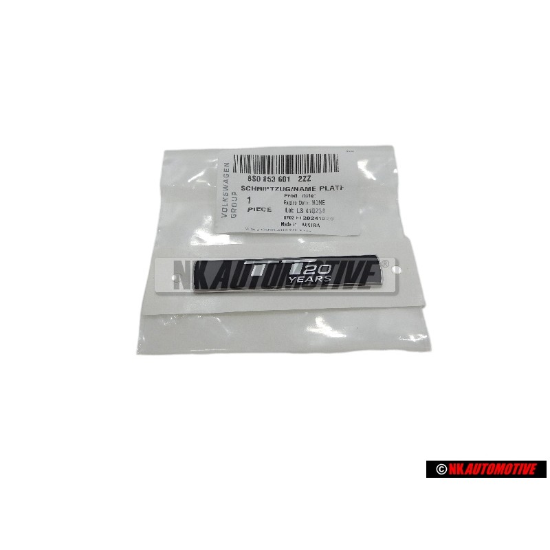 Genuine Audi TT 20 YEARS Side Badge Emblem Black Chrome - 8S0853601 2ZZ