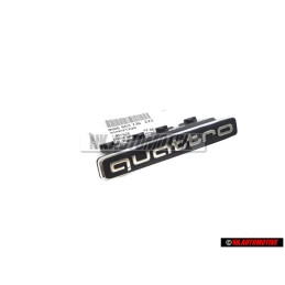 Genuine Audi QUATTRO Front Grill Badge Emblem Black Chrome - 8W6853736 2ZZ