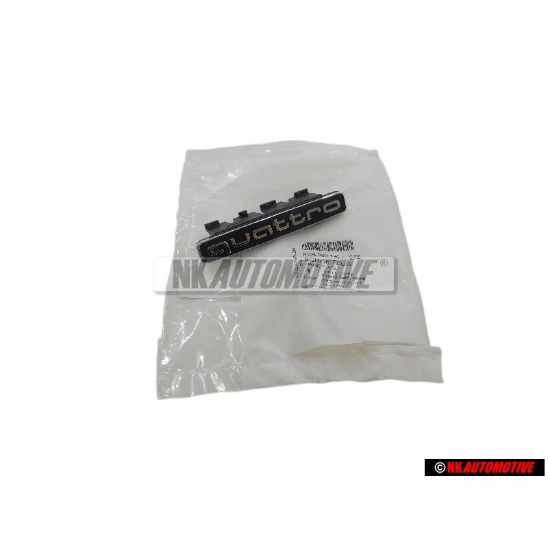 Genuine Audi QUATTRO Front Grill Badge Emblem Black Chrome - 8W6853736A 2ZZ