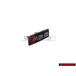 Genuine Audi RS6 Steering Wheel Badge Black Chrome Red - 4G0419685A 5PR