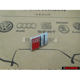 Genuine Audi S2 Steering Wheel Badge Emblem Chrome Red - 8A0419685D