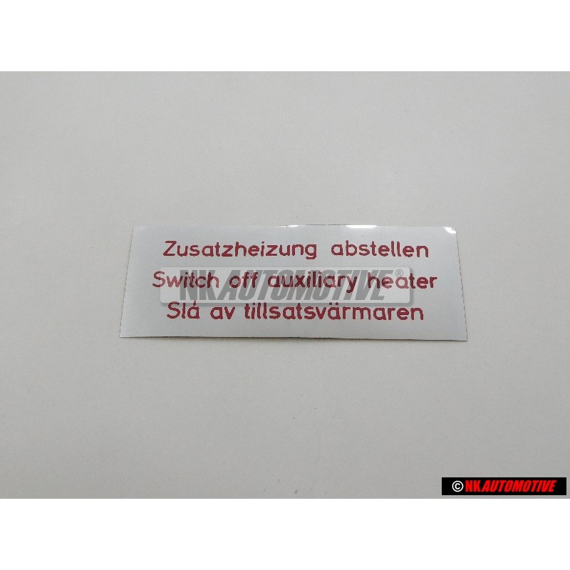 Genuine VW Notice - 111261995