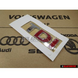 Genuine VW TDI Rear Trunk Boot Badge Emblem Chrome Red - 3B0853675ACGQF