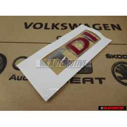 Genuine VW TDI Rear Trunk Boot Badge Emblem Chrome Red - 3B0853675ACGQF