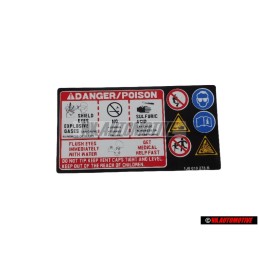 Genuine VW Notice - 1J0010278R