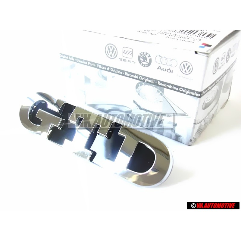 Genuine VW GTD Front Grill Badge Emblem Chrome - 5K0853679 739