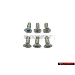 6x Genuine VW Countersunk Bolt M6x15 - N 0142265