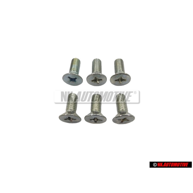 6x Genuine VW Countersunk Bolt M6x15 - N 0142265