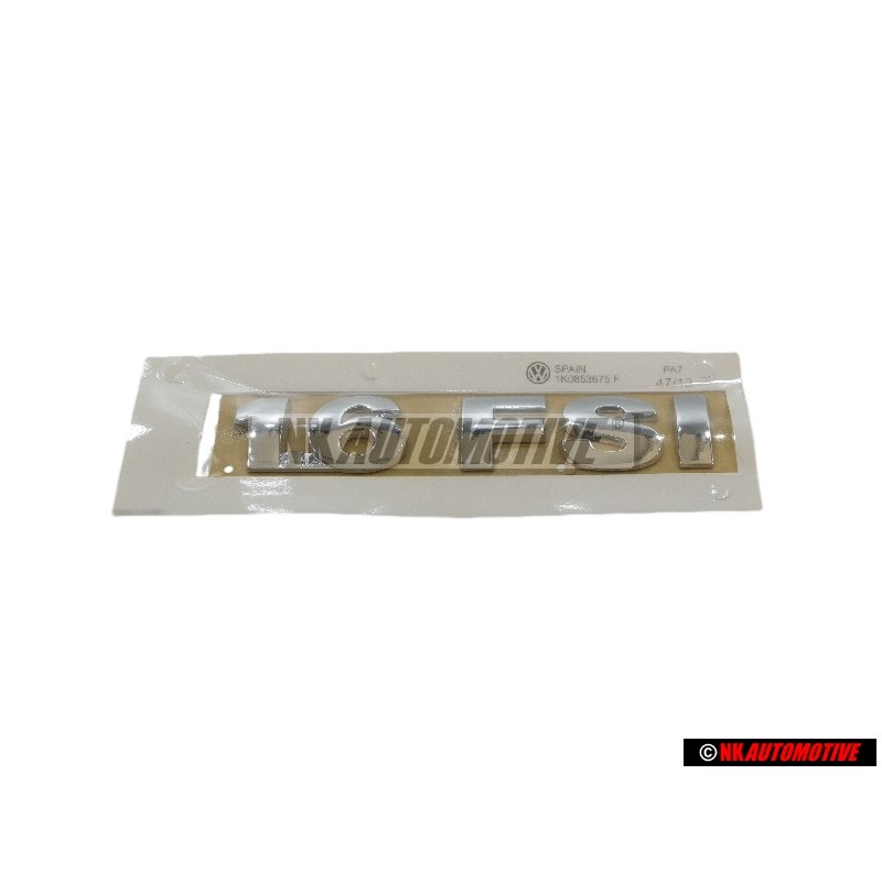 Genuine VW 1.6 FSI Rear Badge Emblem Chrome - 1K0853675F 739