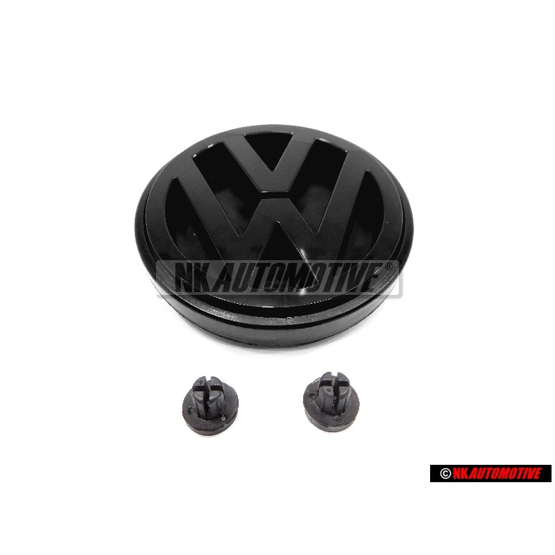 Genuine VW SET Rear Boot Trunk Badge Emblem Black & Clips - Golf MK2 1989-1992
