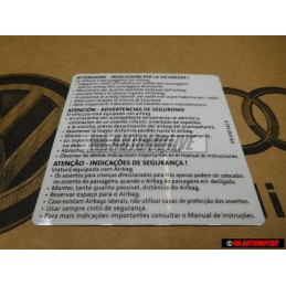 Genuine VW Sticker -Warning Safety Precautions - 1T0010342R
