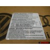 Genuine VW Sticker -Warning Safety Precautions - 1T0010342R