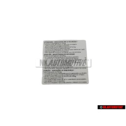 Genuine VW Sticker -Warning Safety Precautions - 1T0010342R