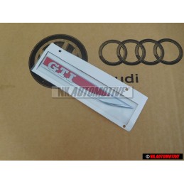 Genuine VW GTI Side Badge Emblem Chrome Red - 5G0853688ATJZQ