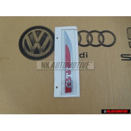 Genuine VW GTI Side Badge Emblem Chrome Red - 5G0853688ATJZQ