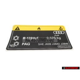 Genuine Audi Sticker For Air Conditioner - 8W0010515B