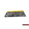 Genuine Audi Sticker For Air Conditioner - 8W0010515B