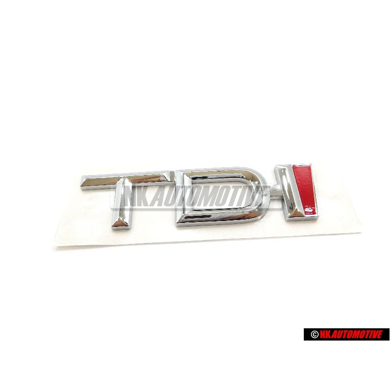 Genuine Audi TDI Rear Boot Badge Emblem Chrome Red - 4A9853737 2ZZ