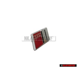 Genuine Audi S4 Steering Wheel Badge Emblem Chrome Red - 8A0419685B