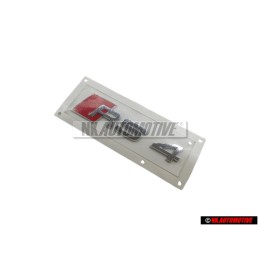 Genuine Audi RS4 Rear Boot Badge Emblem Chrome Red - 8D9853740 2ZZ