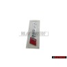 Genuine Audi RS4 Rear Boot Badge Emblem Chrome Red - 8D9853740 2ZZ