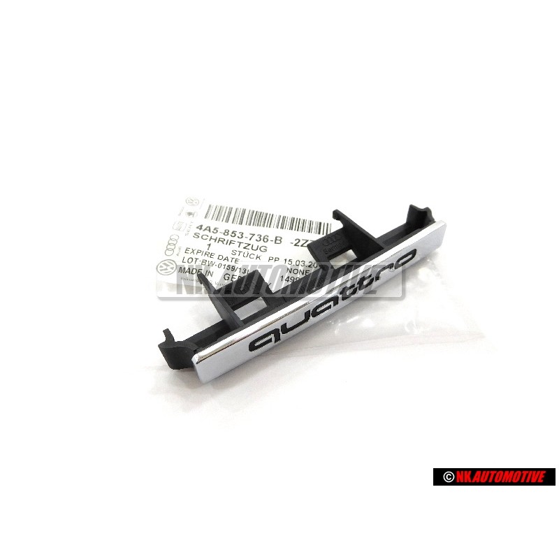 Genuine Audi QUATTRO Front Grill Badge Emblem Chrome - 4A5853736B 2ZZ