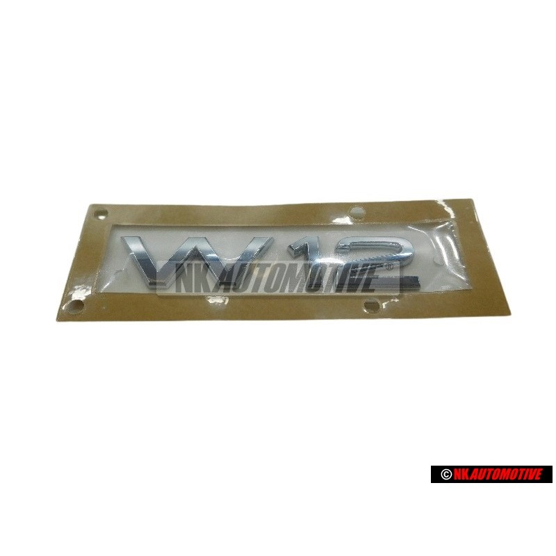 Genuine Audi W12 Rear Boot Badge Emblem Chrome - 4E0853743T 2ZZ