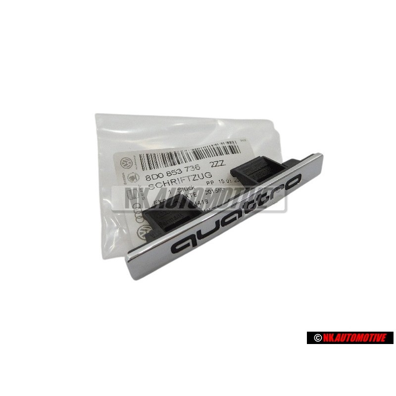 Genuine Audi QUATTRO Front Grill Badge Emblem Chrome - 8D0853736 2ZZ