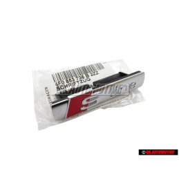Genuine Audi S-LINE Front Grill Badge Emblem Chrome Red - 4F0853736B 2ZZ