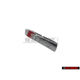 Genuine Audi S-LINE Front Grill Badge Emblem Chrome Red - 4F0853736B 2ZZ