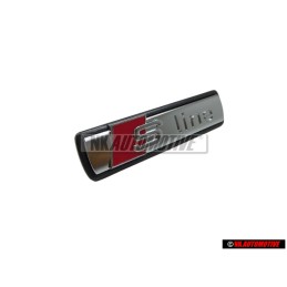 Genuine Audi S-LINE Front Grill Badge Emblem Black Chrome Red - 4F0853736A 2ZZ