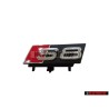 Genuine Audi S8 Front Grill Badge Emblem Black Chrome Red - 4H0853740