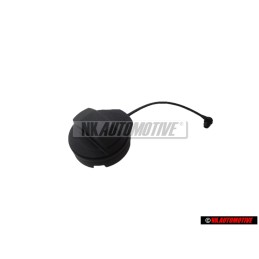 Genuine VW Cap With Retaining Strap For Fuel Tank Satin Black - 1J0201550BF9B9