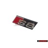 Genuine Audi S8 Front Grill Badge Emblem Black Chrome Red - 4E0853740