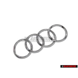 Genuine Audi Rings Front Grill Badge Emblem Chrome - 4H0853605C 2ZZ