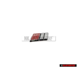 Genuine Audi S4 Steering Wheel Badge Emblem Chrome Red - 4A0419685