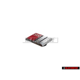 Genuine Audi S4 Steering Wheel Badge Emblem Chrome Red - 4A0419685